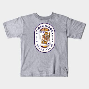 2024 Louisiana Tiger King Playing Card // Awesome King Tiger Purple and Gold Kids T-Shirt